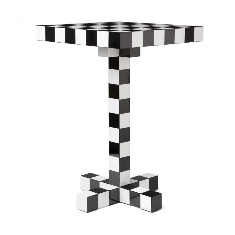 Moooi - Moooi Chess Tisch - schwarz/weiß/40x40x60cm von Moooi