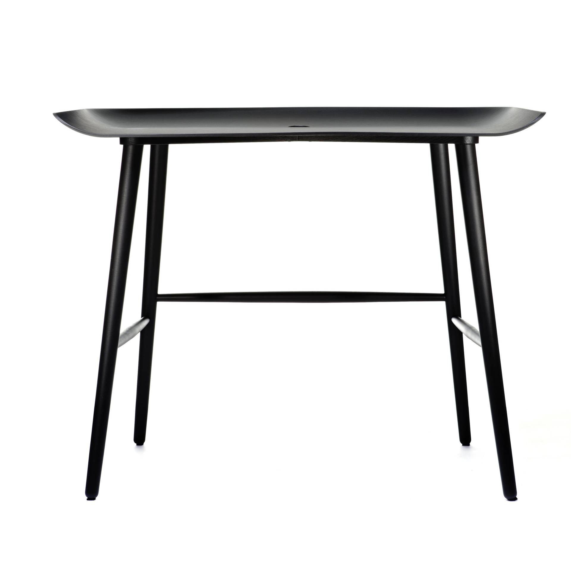 Moooi - Woood Schreibtisch 100x64x78cm - schwarz gebeizt/3D gepresstes Eichenfurnier/Kabeldurchlass Ø5cm/Gestell massive Buche von Moooi