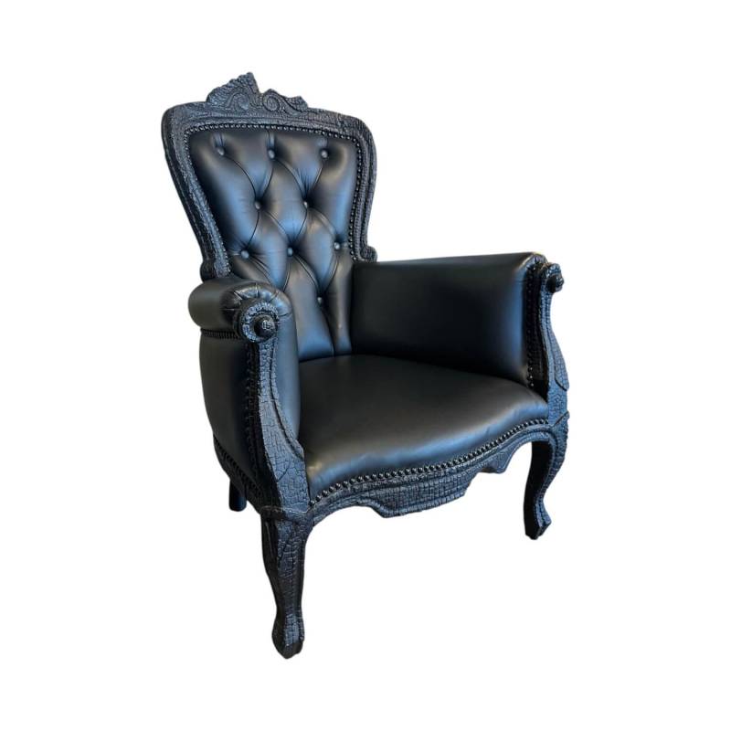 Sessel Smoke Chair Leder Schwarz Gestell Rußholz Behandelt Mit Epoxidharz Schwar... von Moooi