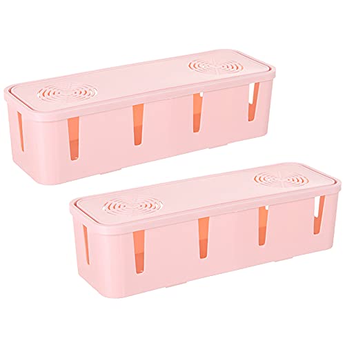 llasm Kabelaufbewahrung Kabel Organizer Box Unter Schreibtisch Kabel Management Draht Ordentlich Kabel Lagerung Kabel Tidies Stecker Box Draht Hiders Pink,One Size von Moooi