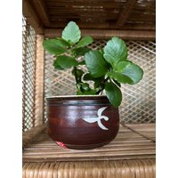 Mcm Dansk Glasierte Keramik Schale /Mid Century Dansk Kunsthåndværk Lava Pottery Planter/ Denmark Sukkulenten Übertopf von MoorkashoP