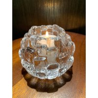 Vintage Kosta Boda Schneeball Kristall Kerzenhalter/ Teelichthalter/ Feen Lichthalter/Kosta Votiv Kerzenhalter von MoorkashoP