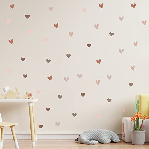 Herzen Set 72 Stück Wandtattoo für Babyzimmer, Wandaufkleber Kinderzimmer, Selbstklebende Herzen Wandsticker Wandtattoo für Kinderzimmer Babyzimmer Junge Mädchen von Moorle