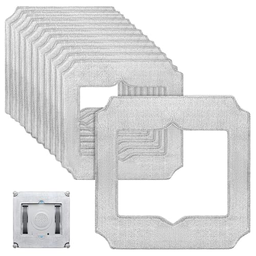 Moorstdel 12 Stück für Ecovacs Winbot Mini Ersatzteile Wischtücher Reinigungspad, W-CC02-0012 Reinigungspad, für Ecovacs Winbot Fensterputzroboter Mikrofaser Wischmop Reinigungstuch von Moorstdel