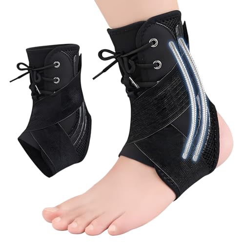Moorstdel Knöchelbandage Sprunggelenk im Schuhbändern-Stil, Sprunggelenkbandage mit hochleistungsfähigen Aluminium Schiene, Fußbandage Sprunggelenk als hochatmungsaktives und mit hoher Stabilität Moorstdel Knöchelbandage Sprunggelenk im Schuhbändern-Stil, Sprunggelenkbandage mit hochleistungsfähigen Aluminium Schiene, Fußbandage Sprunggelenk als hochatmungsaktives und mit hoher Stabilität von Moorstdel