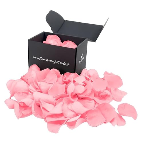 echte konservierte Rosenblätter rosa 50g aus Rosenblütten, ideal als Hochzeits dekoration, Geburtsag Valentinstag oder romantische Atmosphäre Geschenk für Frauen mit Rosenduft von Moos Zeit KUNST DER NATUR