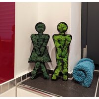 Toilettenschild, Mann Und Frau Mit Konservierten Moos Für Gäste Wc, Restaurant, Artzpraxis Oder Büro, Dekorative Zum Aufhängen/Hinstellen Toilettenschild, Mann Und Frau Mit Konservierten Moos Für Gäste Wc, Restaurant, Artzpraxis Oder Büro, Dekorative Zum Aufhängen/Hinstellen von MoosSchmiede