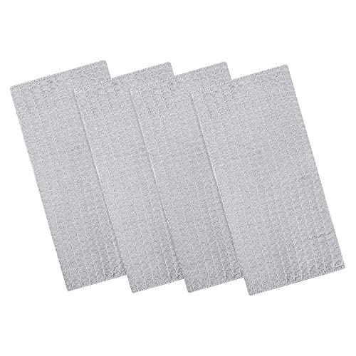 Moosfor Geschirrtücher 4er-Set Mikrofasertücher, Super Saugfähige Geschirrhandtücher Weiche Geschirrtuch Putzlappen Küchenhandtücher, 40 x 70 cm, Grau von Moosfor