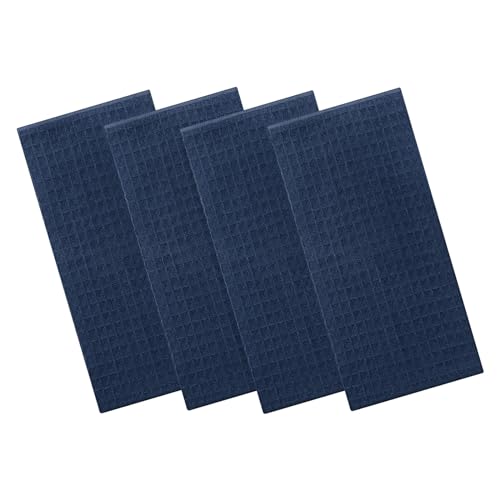 Moosfor Geschirrtücher 4er-Set Mikrofasertücher, Super Saugfähige Geschirrhandtücher Weiche Geschirrtuch Putzlappen Küchenhandtücher, 40 x 70 cm, Marine Blau von Moosfor