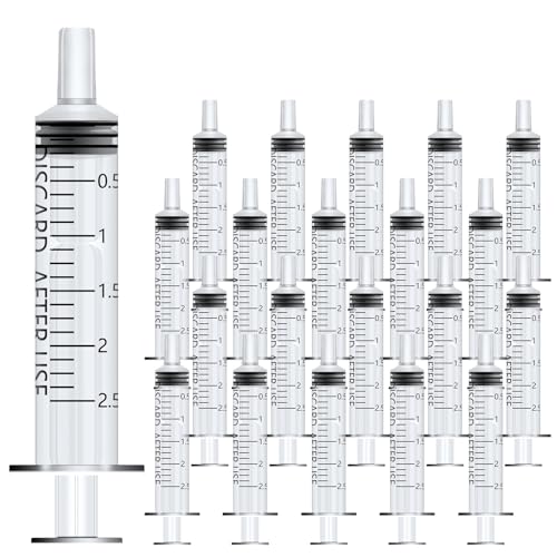 Mooshy 20 Stück 2ml Spritzen Ohne Nadeln Kunststoffspritzen mit Deckel Sterile Kolostrum Spritze Individuelles Paket Plastikspritze Flüssiger Applikator für die Tierfütterung zur Abgabe von Mooshy