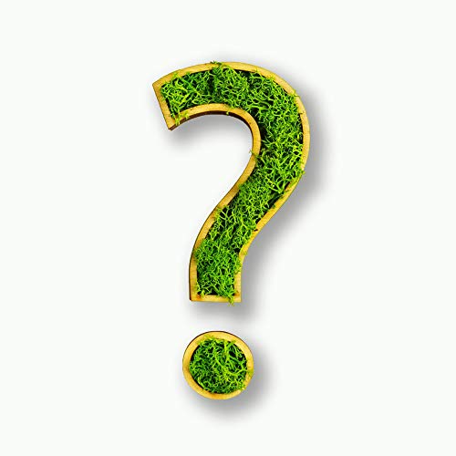 Moosly® Moosbild - ? Fragezeichen - mit Rahmen aus Holz, Moos Deko Zeichen Symbol mit Islandmoos Wandtattoo Wandsticker Wandbild selbstklebend Wohnzimmer (145 ? Fragezeichen) von Moosly