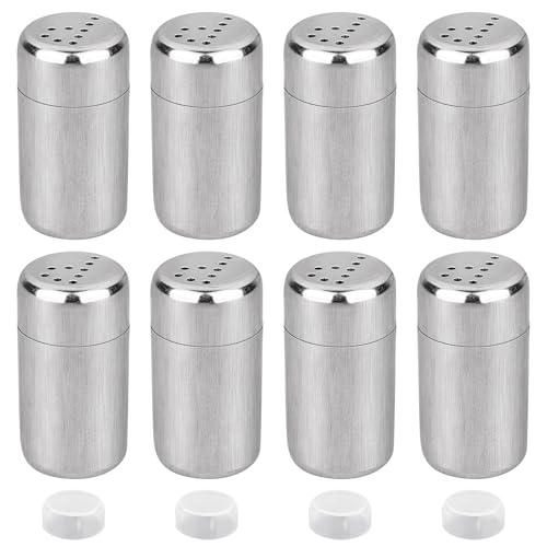 8 Stück Mini Salzstreuer, 5ml salzstreuer klein mit Deckel, Gewürzstreuer Camping, Edelstahl Salz, Geeignet für Restaurants, Camping und Grill im Freien von Moosono