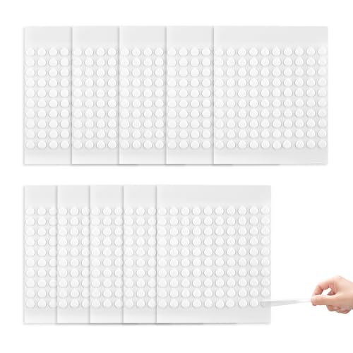 1000 Stück Doppelseitige Klebepunkte, 6mm Foto Klebepads, Rund Transparente Aufkleber Keine Spuren Selbstklebende Klebepunkte für Poster, Ballon, Papier, Bürobedarf, DIY Basteln(10 Blatt) von Moosono