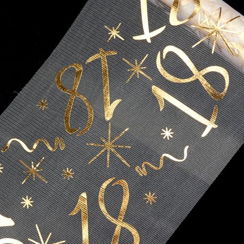 Tischläufer Geburtstag, Geburtstag Deko(10m x 28cm), Tischdeko Geburtstag Tischläufer für Mann und Frau mit Schere Zuschneidbar( Gold ) (18) von Moosono