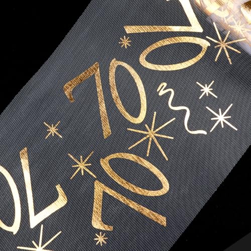 Tischläufer Geburtstag, Geburtstag Deko(10m x 28cm), Tischdeko Geburtstag Tischläufer für Mann und Frau mit Schere Zuschneidbar( Gold ) (70) von Moosono