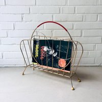 Mid-Century Schallplattenständer, Vintage Zeitschriftenständer, 50Er Jahre Rockabilly Zeitungsständer von MooviMusic