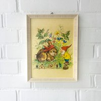 Vintage Bild Kinderzimmer, "Der Kleine Waldarzt", 80Er Jahre Motiv Häschen von MooviMusic