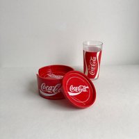 Vintage Coca-Cola | C Set 6x Untersetzer, Glas, 1996, Coke, Werbung von MooviMusic