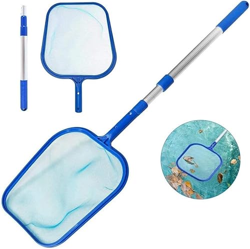 Pool Kescher Bodenkescher Netz Reinigung Poolkescher Laubkescher Schwimmbad, Kescher Pool, 120 cm lang-Teichkescher mit Teleskopstange von Mooyii