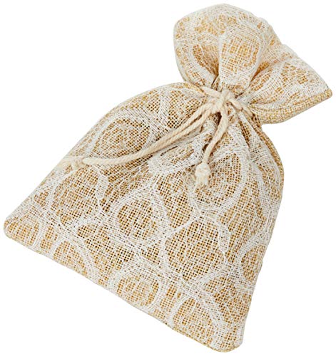 Mopec A223 Burlap Tasche mit Blonde, Elfenbein, 12,5 x 17,5 cm, 24 Stück, Einheitsgröße von Mopec