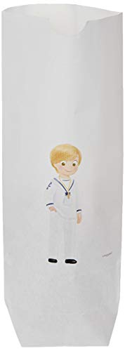 Mopec E754 weiße Papiertüten für Kinder, Kommunion, Seemann, 12 x 21 x 5 cm, 25 Stück, mehrfarbig von Mopec