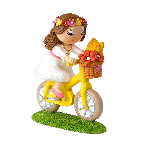 Mopec Figur Kuchen Mädchen Fahrrad, Polyresin, weiß, 4.5 x 13.7 x 16 cm von Mopec