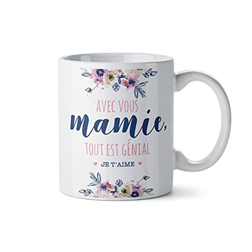 Mopec G500.2.6 Keramikbecher Avec Vous Mamie Tout Es Génial, weiß von Mopec