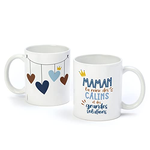 Mopec G735.6 Keramiktasse MAMAN LA REINE auf Französisch Ø 8 x 9,5 cm von Mopec