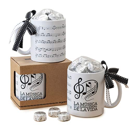 Mopec GB297.2 Tasse Notenmusik in Geschenkbox Kat. 6 Zuckermandeln aus Keramik von Mopec