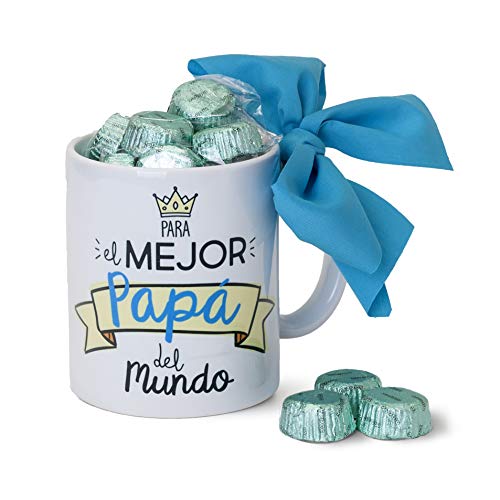 Mopec GB300.3.1 Tasse aus Keramik für den besten Papa mit 6 Pralinen aus Porzellan von Mopec