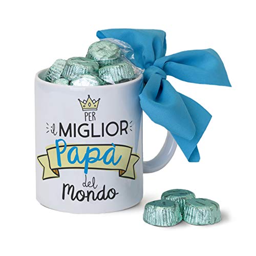 Mopec GB300.3.5 Keramiktasse für den besten Papa mit 6 Pralinen aus Porzellan von Mopec