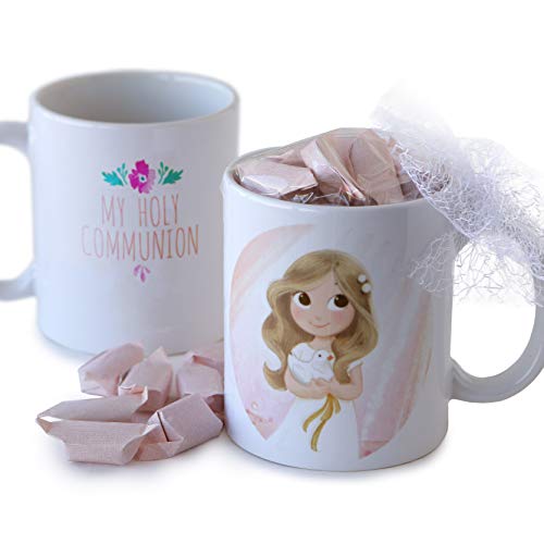 Mopec GD670.2.3 Keramiktasse My Holy Communion Girl Geschenkbox, 7 Bonbons, Porzellan von Mopec