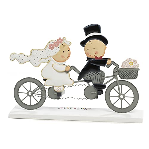 Mopec Kuchenfigur für Hochzeit auf Tandem, Metall, Schwarz, 5 x 24 x 17 cm von Mopec