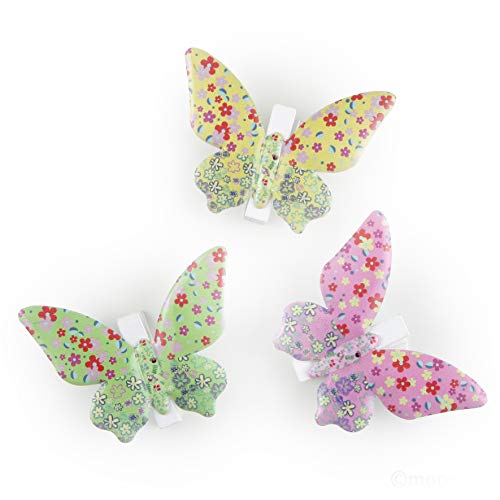 Mopec M172 Schmetterlings-Klammern, Metall, 3 Farben, 6,5 x 5 cm von Mopec
