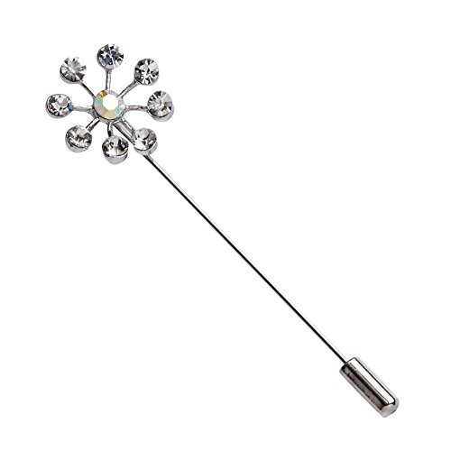 Mopec M2046 – Anstecker metallisch Blume mit Strass-Stern, 12-er Pack von Mopec