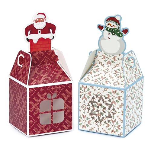 Mopec NE10 Packung mit 12 Boxen Weihnachtsmann und Schneemann mit transparentem Fenster, 8 x 18 x 8 cm von Mopec