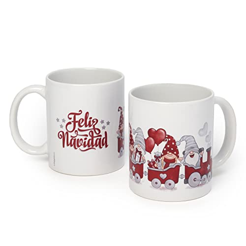Mopec NG4.1 Tasse Keramik Design Zug Rote Zwerge Frohe Weihnachten Weiß One Size von Mopec