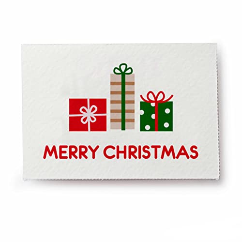 Mopec NX4.3 5 Blatt mit 36 Merry Christmas Karten mit Geschenken, 5 x 3,5 cm, Weiß von Mopec