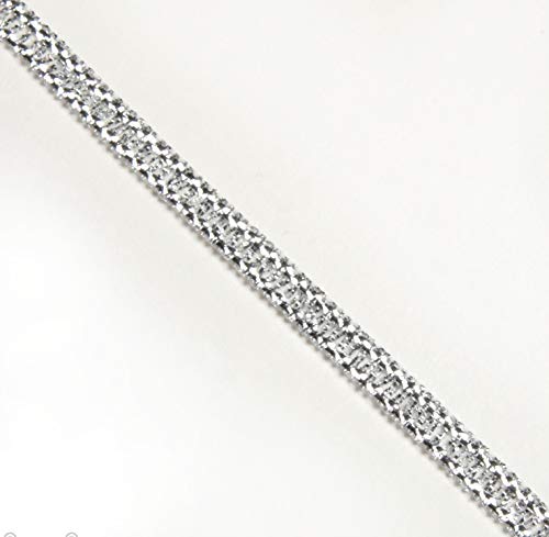 Mopec S400.03.12 Lamé-Band, Silber, 3 mm x 50 m, Textil, bunt von Mopec