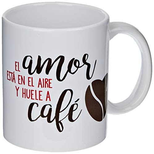 Mopec Tasse aus Keramik, Motiv: Le Amor. Kaffee, in Geschenkbox, Weiß, Einheitsgröße von Mopec