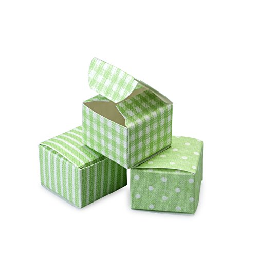 Mopec e28.05 – Box, quadratisch grün Sortiert in 3 Verschiedene Muster, 24-er Pack von Mopec