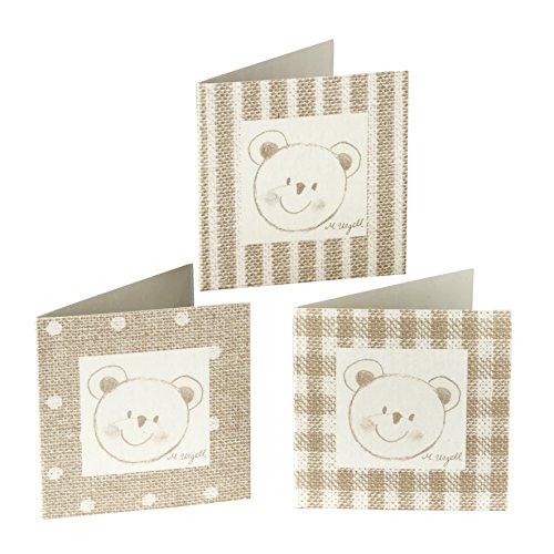 Mopec x49.13 Büchlein-Karte EIN Teddy in Beige Sortiment Pack IN 3 VERSCHIEDENEN Muster, 102 Stück von Mopec