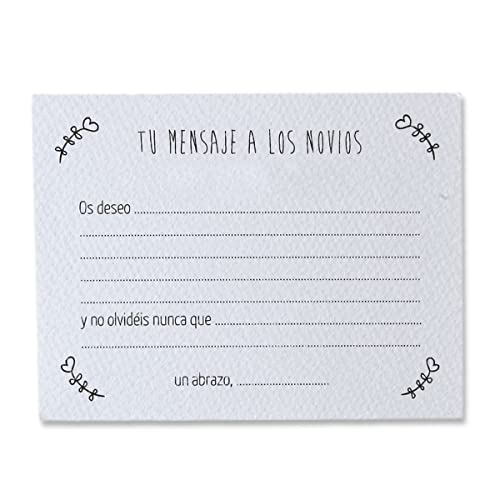 Mopec Grußkarte für das Brautpaar, 25 Stück, Karton, weiß, 0.02x11x8.5 cm von Mopec