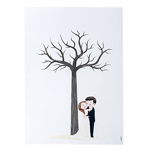 Mopec Folie für Rahmen Baum von Fingerabdrücken Hochzeit, Karton, weiß, 3 x 29,5 x 42 cm von Mopec
