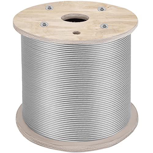 mophorn T316 Edelstahl Kabel 1/20,3 cm 7 x 7 Stahldraht Seil Kabel 500 FT Kabel Reling für Reling Sonnendeck DIY Balustrade 1x19 von VEVOR