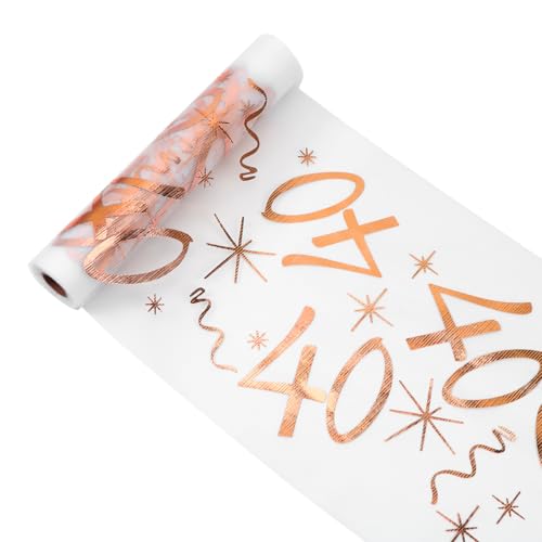Tischläufer 40 Geburtstag, Tischdeko Geburtstag 28 cm x 10 m, Tischläufer Roségold Rolle, Deko 40. Geburtstag Frau Mann, Tischdecke Tischband für Geburtstag Jahrestag Feier Party Tischläufer 40 Geburtstag, Tischdeko Geburtstag 28 cm x 10 m, Tischläufer Roségold Rolle, Deko 40. Geburtstag Frau Mann, Tischdecke Tischband für Geburtstag Jahrestag Feier Party von MorLuks
