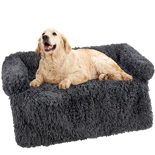 Mora Pets Sofaschutz Hund Hundedecke Sofa Hundebett Plüsch Sofadecke Sofaschoner für Hunde Hundedecke Couch Sofaschutz Couchkissen für Kleine und Mittelgroße Hunde 130 x 104 x 18 cm von Mora Pets