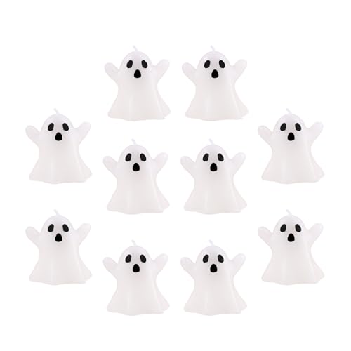 10er Set Gruselige Halloween Dekore mit lustiger Cartoon-Geisterform für Innen und Außen Tischdekoration Unheimliches Licht von Morain