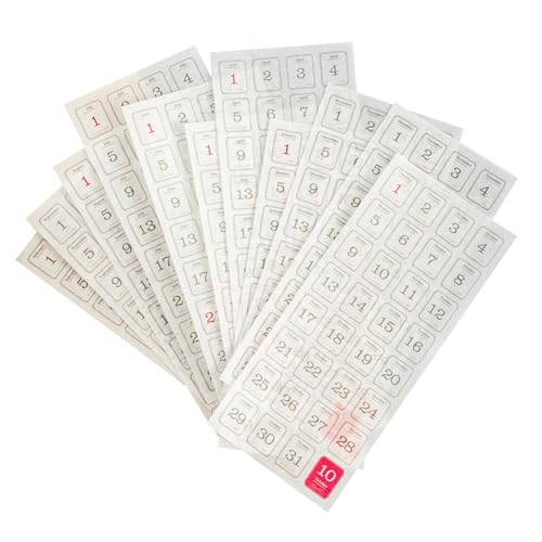 12 Blätter Datum Aufkleber Kalender Aufkleber 365 Tage Kalender Labels Planer Aufkleber Dekorationsplaner Aufkleber von Morain