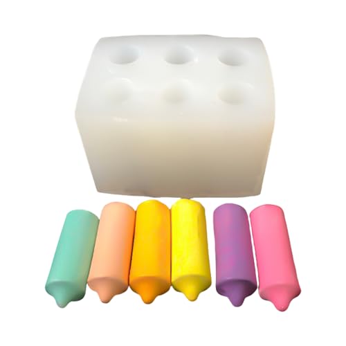 6 Hohlräume Säule Kerzen Silikonformen Für Epoxidharz Handgefertigte Kerzenseife Süßigkeiten Fondant Kuchenform Schokoladenform Handgefertigte Kerzenversorgungen von Morain